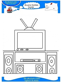 Çocuklar İçin Tv Boyama Sayfaları 